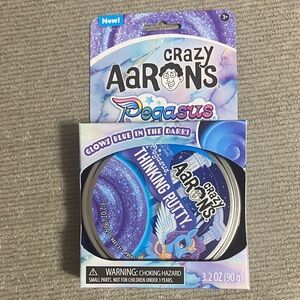 Crazy Aaron's Pegasus blue glow in the dark Thinking Putty NIB